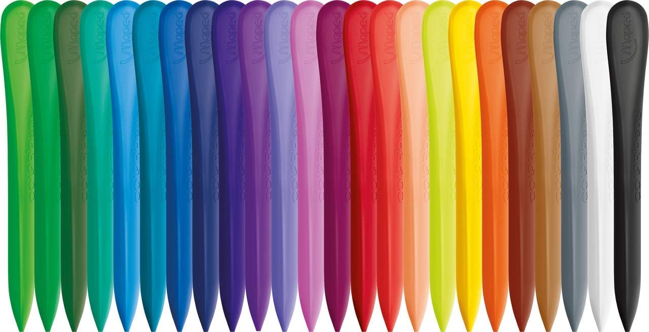 Maped plastic clean wax crayons