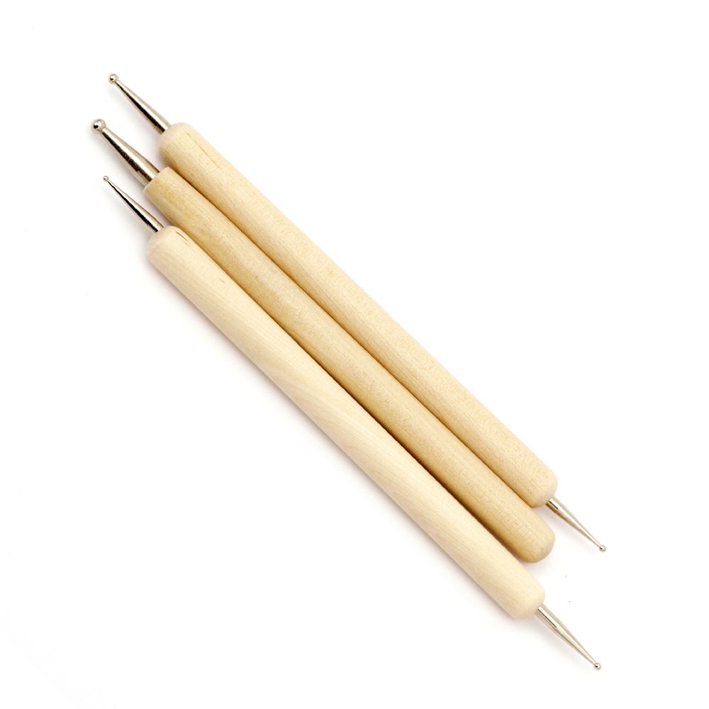 Relief Embossing Tool Set, 3 Pieces with Metal Ball Tips