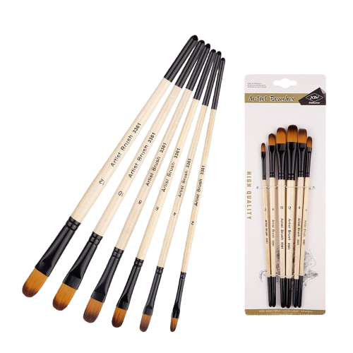 Xin Bowen Artist Brush 6 Pieces Set Wood Handle Brush set