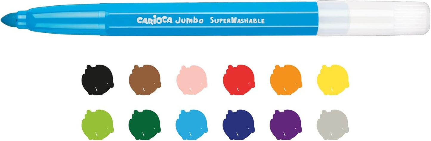 Carioca jumbo super washable felt tip markers