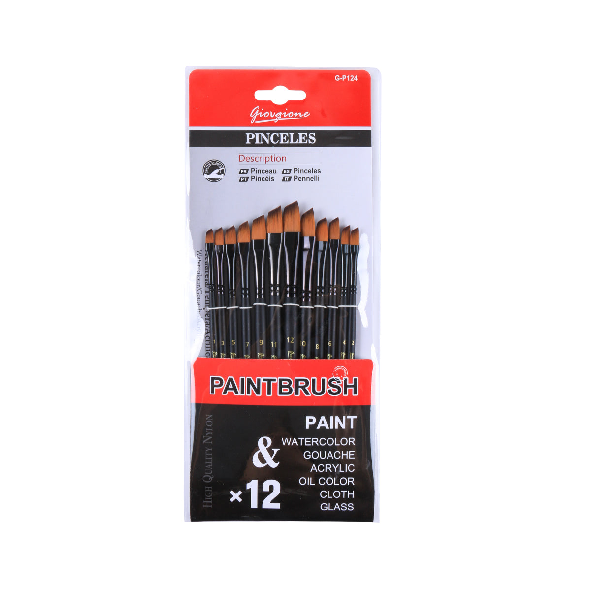 Giorgione 12pcs Angled  brushes set