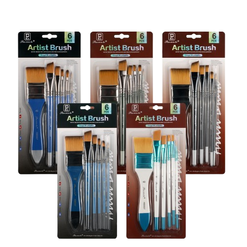Panwenbo 6pcs Paint Brush Set Different Shapes
