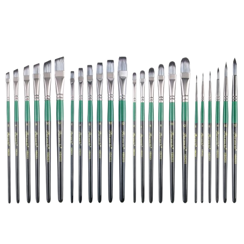 6pcs Premium Wood Nylon Hair Professional Artist Paint Brush Set