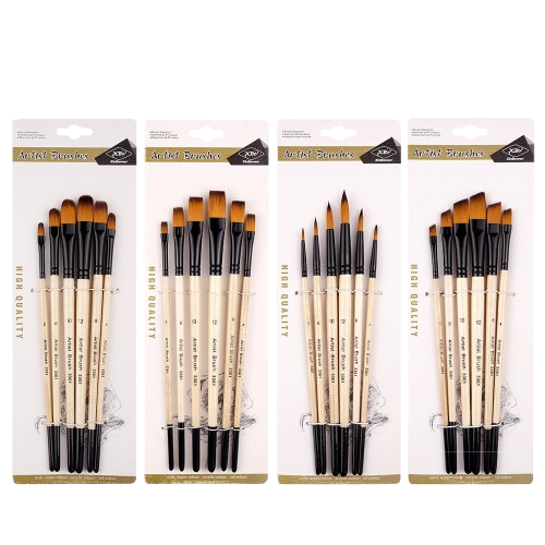 Xin Bowen Artist Brush 6 Pieces Set Wood Handle Brush set