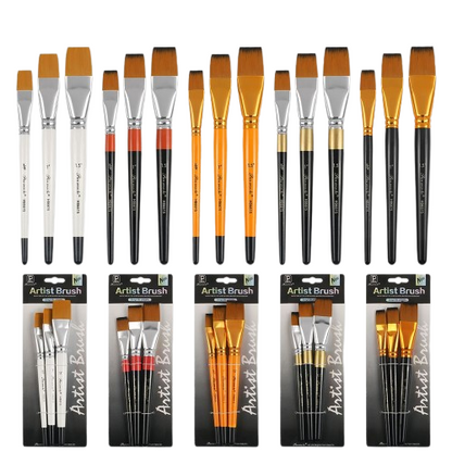 Panwenbo 3pcs Flat Paint Brushes Large Size