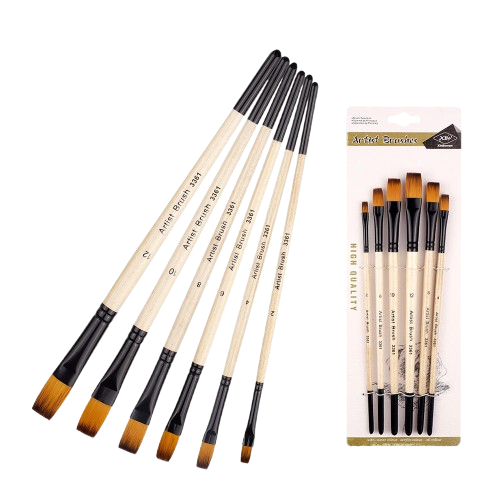 Xin Bowen Artist Brush 6 Pieces Set Wood Handle Brush set