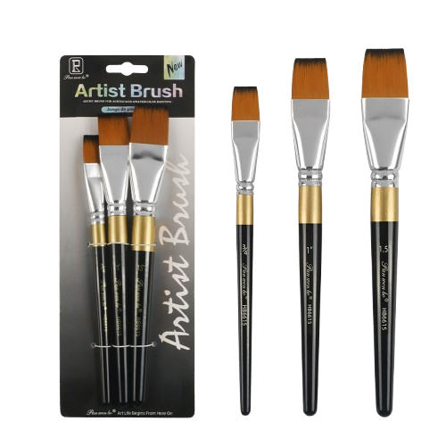 Panwenbo 3pcs Flat Paint Brushes Large Size
