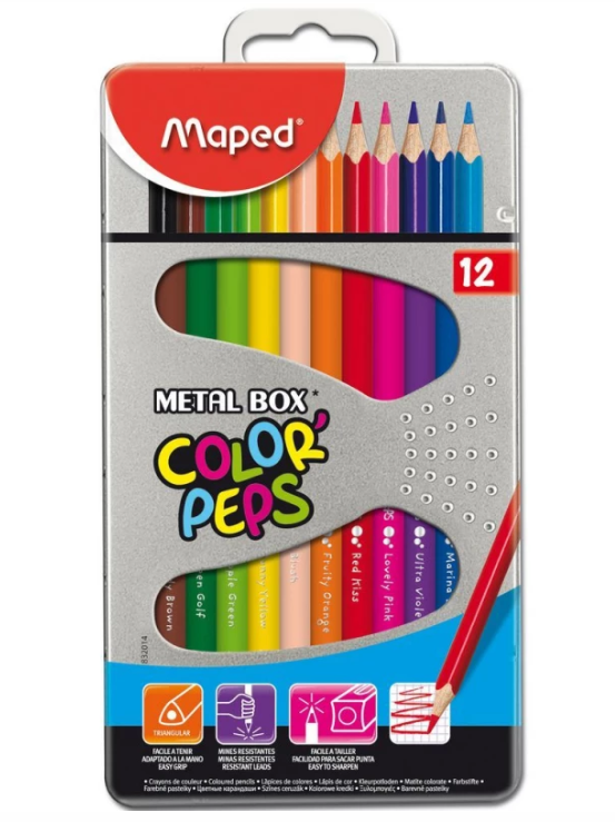 Maped Color'Peps Colored Pencils in Metal Case