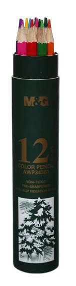 M&G coloring pencils cylinder tube