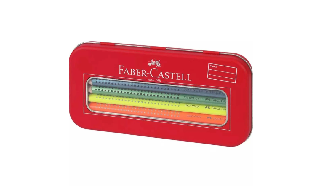 Faber-Castell 110940 Jumbo Grip Neon and Metallic Colouring Set