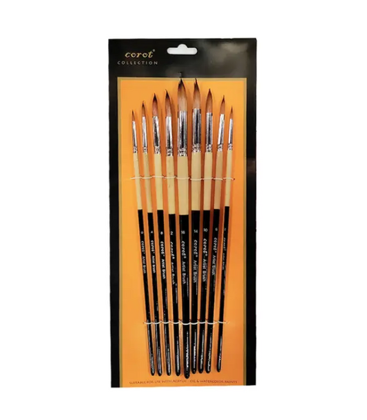 Corot 9 PCS Round brushes set
