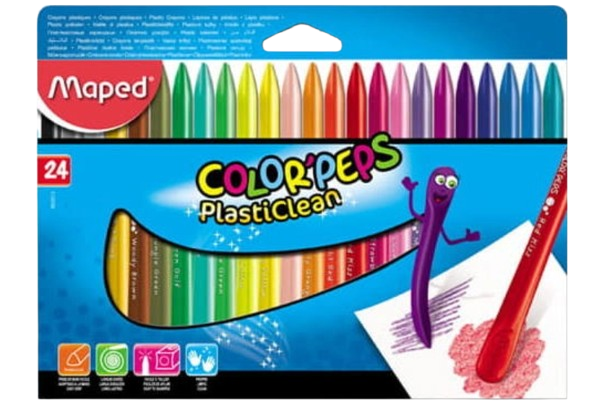 Maped plastic clean wax crayons