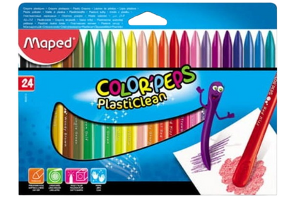 Maped plastic clean wax crayons