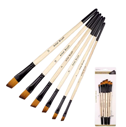 Xin Bowen Artist Brush 6 Pieces Set Wood Handle Brush set