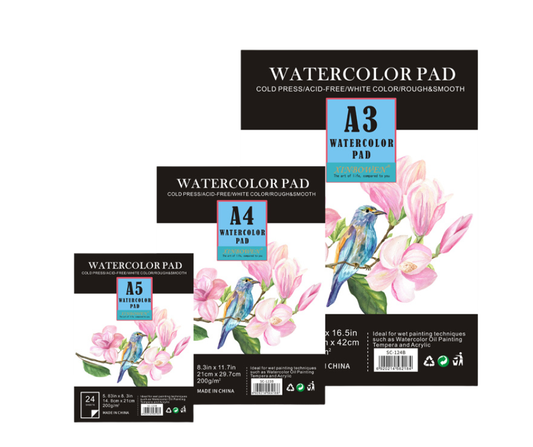 Xin Bowen 180 Gsm 24 Sheets Drawing Paper Pad for Watercolor Sketches and Paintings